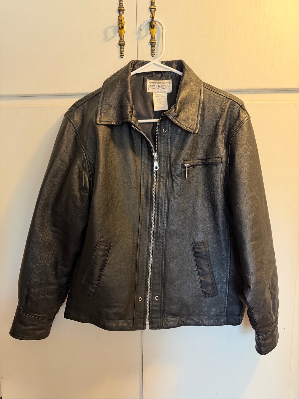Arizon Jean Company Vintage Black Real Leather Jacket Y2k NWOT 90s 2000s